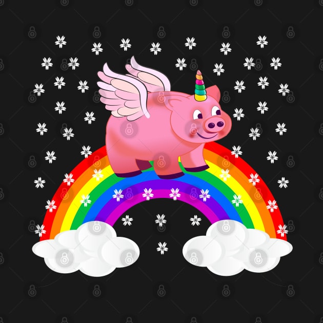 Piggycorn Pig Unicorn Rainbow Shirt - Pigicorn Funny Gift by Ilyashop