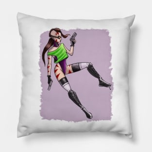 80's Apocalyptic Girl Pillow