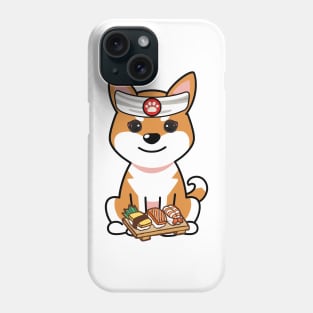 Funny orange dog is a sushi chef Phone Case