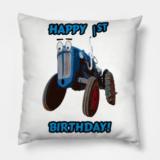 Happy 1st Birthday tractor design Pillow