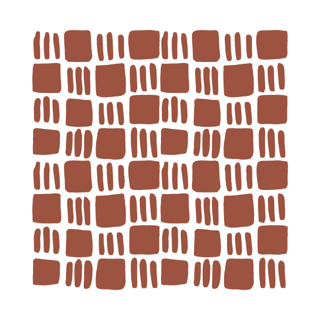 Abstract squares - brick red by wackapacka