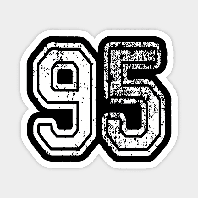 Number 95 Grungy in white Magnet by Sterling