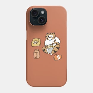 funny cat  making bread Phone Case