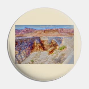 Navajo Bridges in Arizona Digital Art Photography Pin