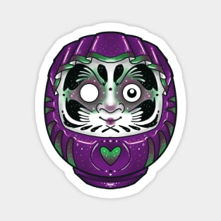 purple and green daruma doll Magnet