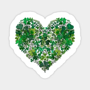 Shamrock Garden Heart Magnet