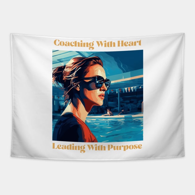 swim instructor, swim coach, swimming trainning, fun designs v7 Tapestry by H2Ovib3s