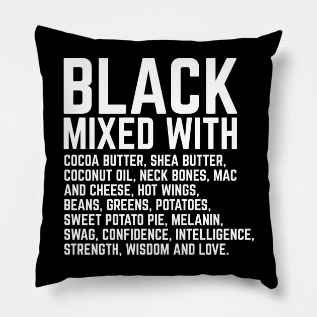 Black Mixed With Coconut Butter, Shea Butter, etc. Pillow by blackartmattersshop