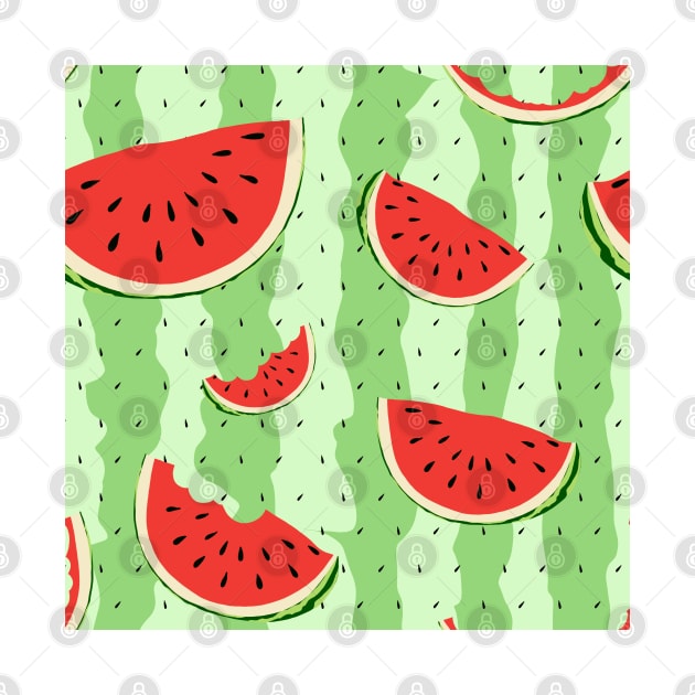 Watermelons with a green background by SemDesigns