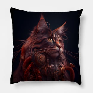 Steampunk cat Pillow