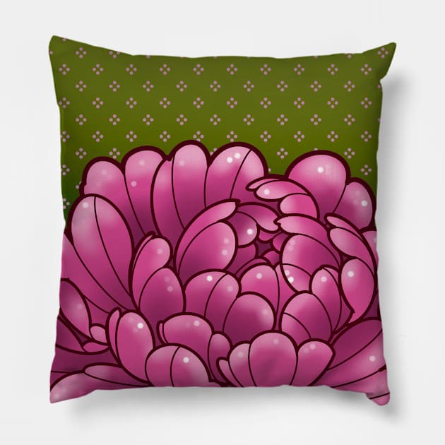 cute cartoony peony flower Pillow by weilertsen