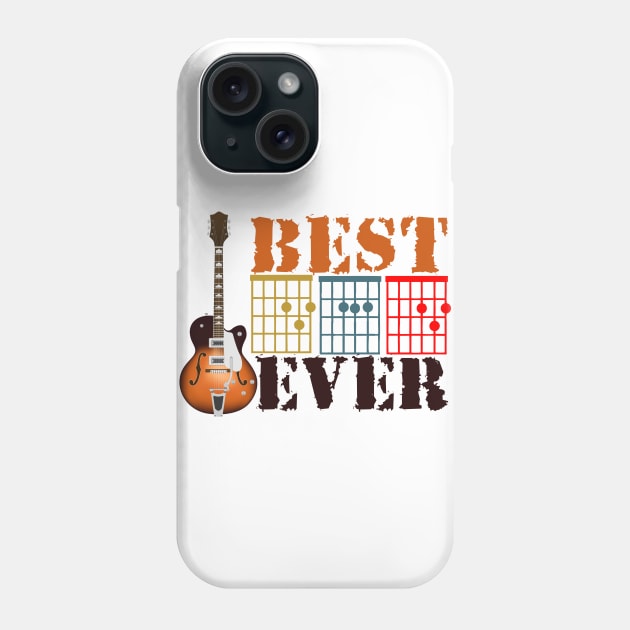 Vintage Guitarist Best Dad Ever Guitar Dad Chord Men Gift Phone Case by Twister