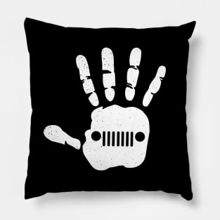 Jeep Hand Palm Print Funny Vintage Design Old Cars for Jeep Lovers Pillow