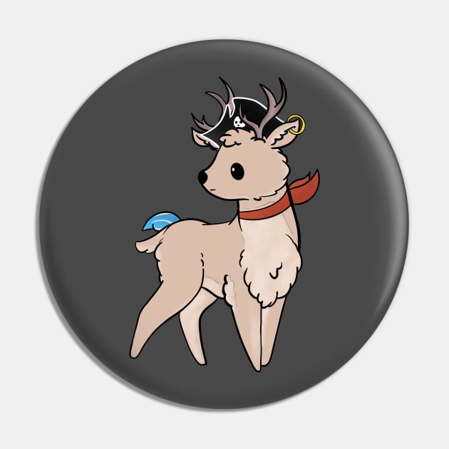 Cute Pirate Deer Black Pin by Uwaki