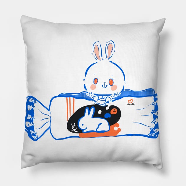 White Rabbit Pillow by Fluffymafi