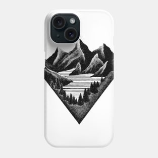 Geometric mountains Phone Case