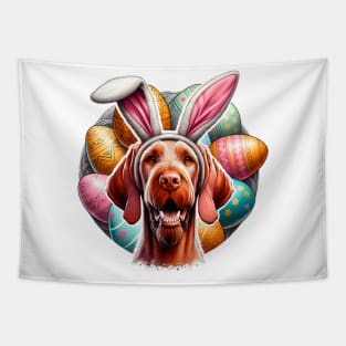 Wirehaired Vizsla Sports Bunny Ears for Easter Joy Tapestry