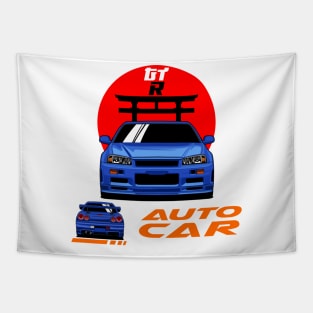 Japan R-34 - Auto Car Tapestry