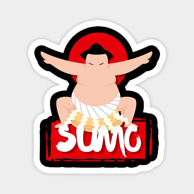 Sumo Showdown: Cartoon Sumo Wrestler Magnet by Pieartscreation