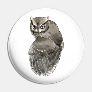 Screech Owl Cute Realistic Pin