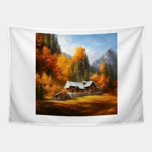 Log Cabin Tapestry