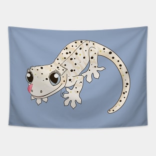 Crested Gecko, White Dalmatian with yellow spots Tapestry