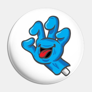 Laughing cartoon hand Pin