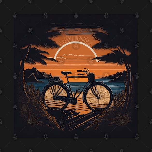 sunset and bicycle by Jason