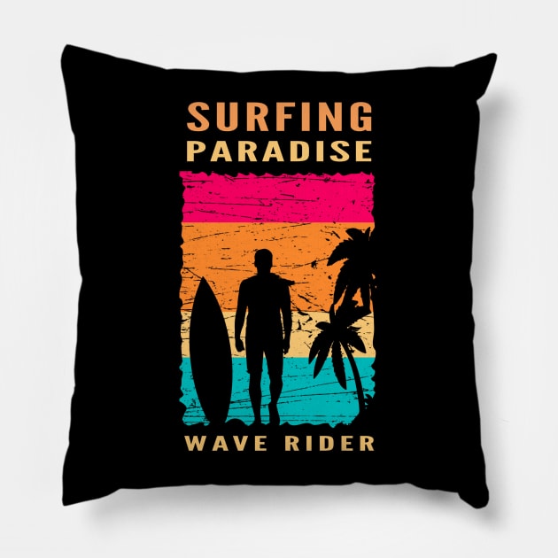 Surfing Paradise Pillow by Kams_store