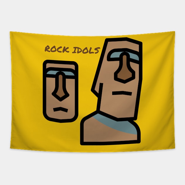 Rock Idols from Easter Island Tapestry by MelloHDesigns