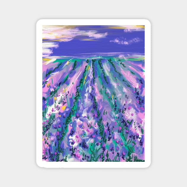 lavender field Magnet by ArtKsenia