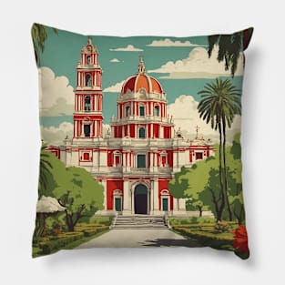 Tlatlauquitepec Puebla Mexico Vintage Tourism Travel Pillow