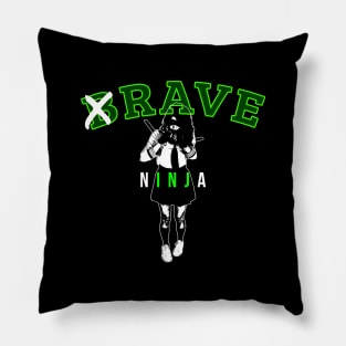 Rave Ninja EDM Techno Gift School Uniform Sword Girl Pillow