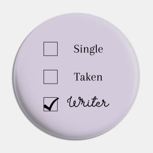 I'm a Writer (black text) Pin