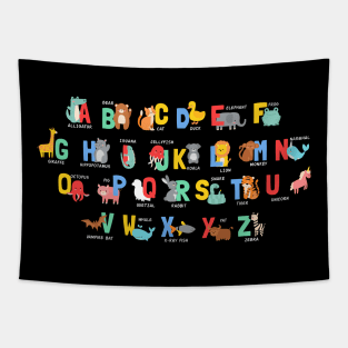 Learn abc letters with animal Tapestry