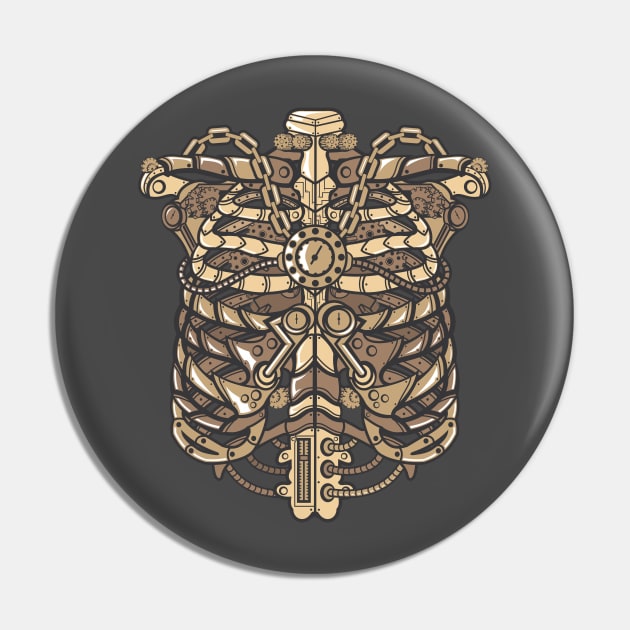 Steampunk Ribcage Pin by Art-Man