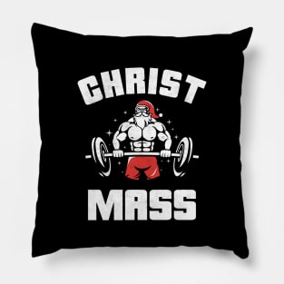 Bodybuilding Christmas Christ Mass Gym Addict Pillow