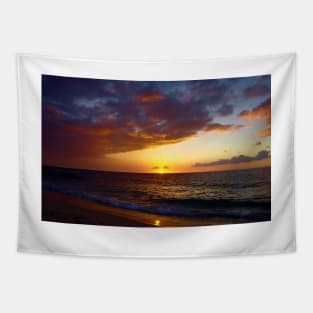 Tropical Shore Sunset Tapestry