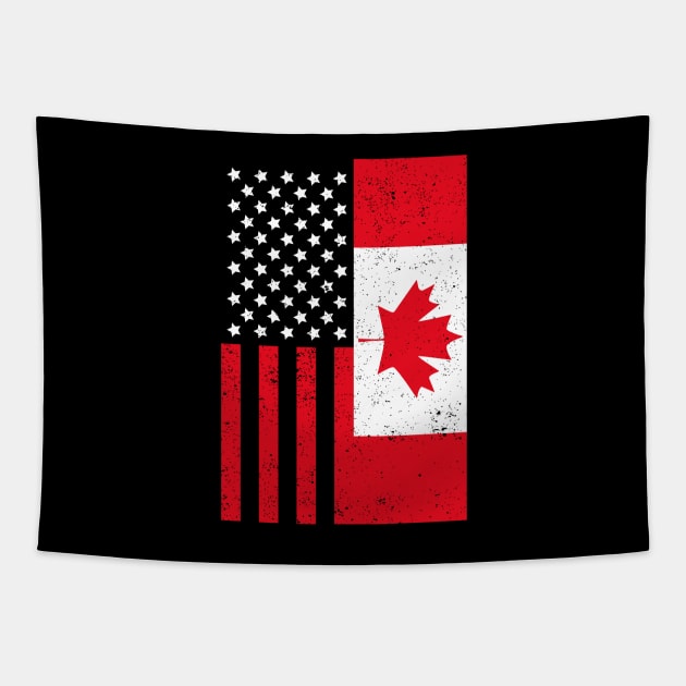 Maple Leaf USA Canadian Flag American Friendship Canada Tapestry by shirtsyoulike