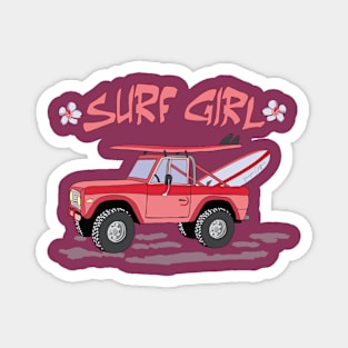 surf girl, chasing waves Magnet