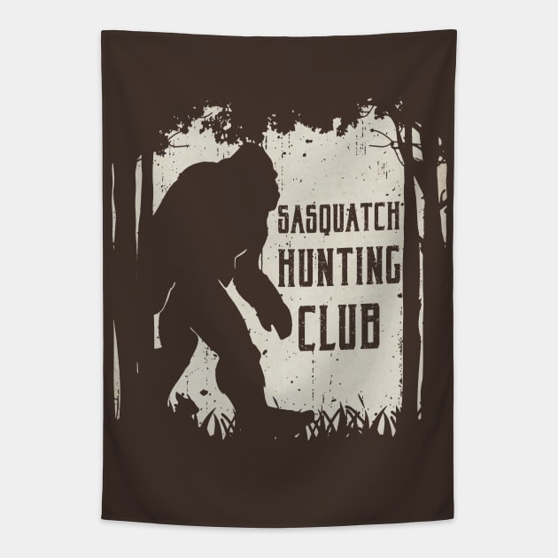 Sasquatch Hunting Club Tapestry by JennyPool