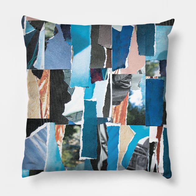 Abstract Minimal Collage of Blue Rectangles. Pillow by MinimalArchives