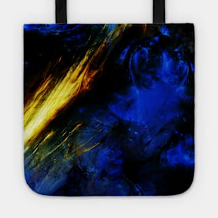 Shooting Star in the Night Sky Abstract Blue and Black Artwork Tote