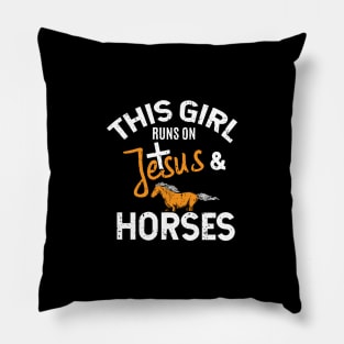 Cute Horse, Horse Lover, Equestrian And Christian Gift print Pillow