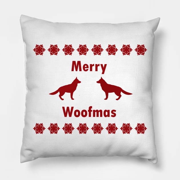 Merry Woofmas holiday design Pillow by kuallidesigns