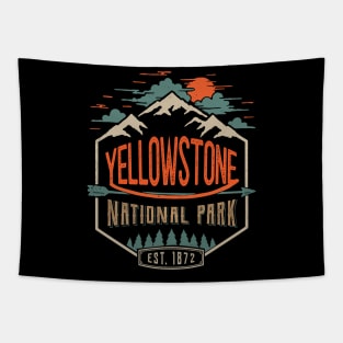 Yellowstone National Park Hiking Camping Tapestry