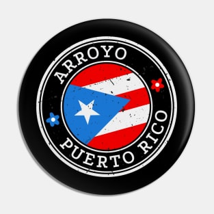 Arroyo Puerto Rico Puerto Rican Pride Flag Pin