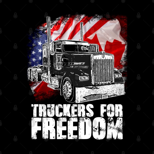 American Flag Canada Flag Freedom Convoy 2022 TRUCKER Driver by aeroloversclothing