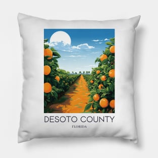 A Pop Art Travel Print of DeSoto County - Florida - US Pillow