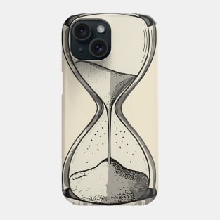 Line art of an antique hourglass Phone Case